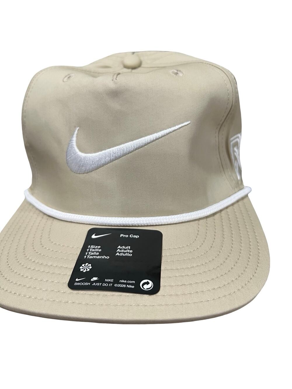 Nike Roger Kemp Pro MT23 Visor Rope Cap Khaki White Golf Hat Adjustable NWT